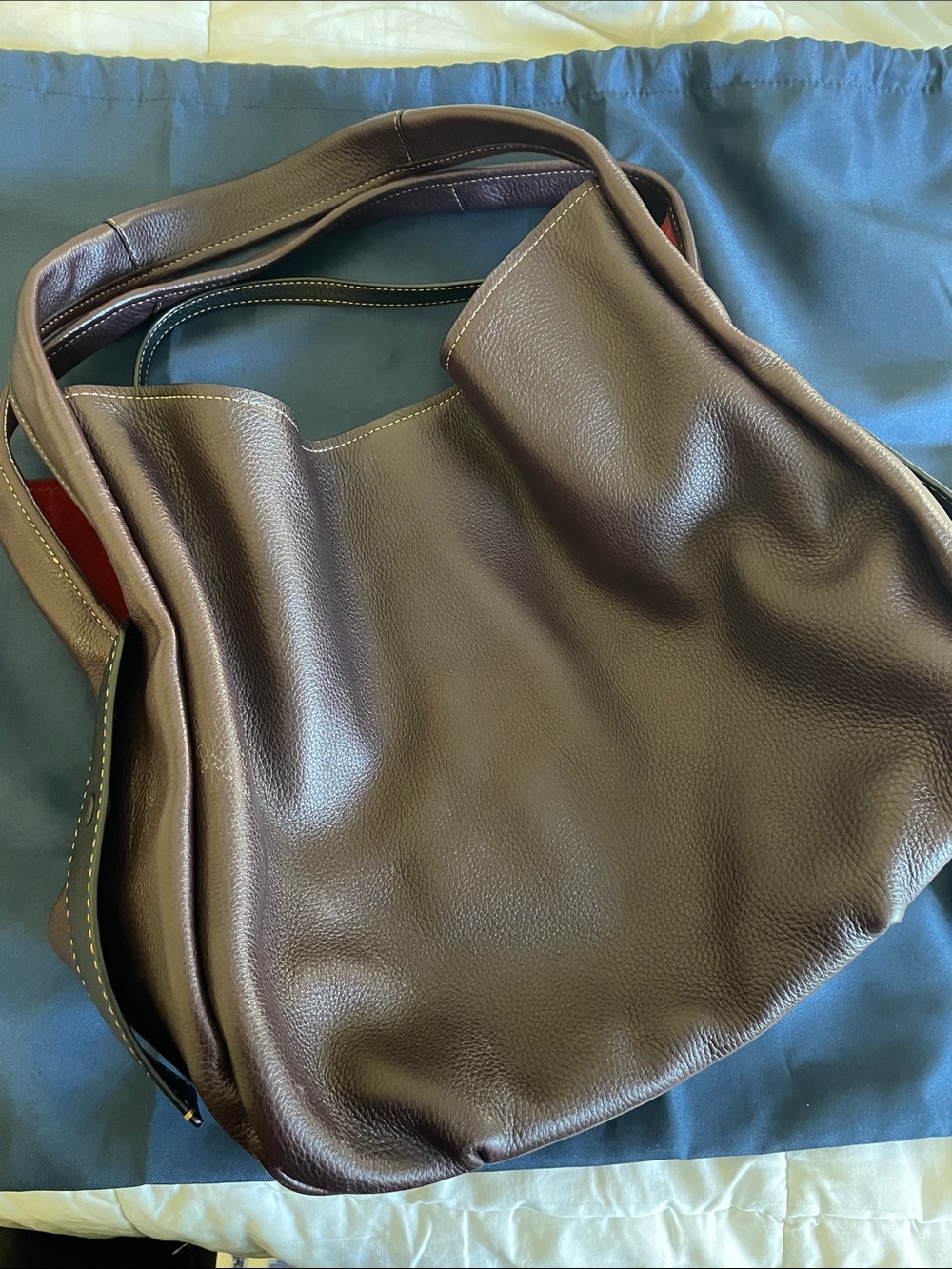 COLE HAAN Leather Hobo Tote Bag
